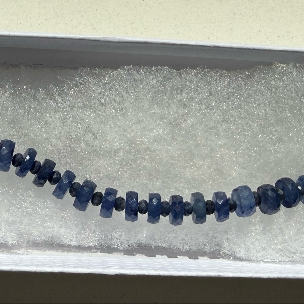 Blue Sapphire Rondelle Bracelet - Picture 7 of 8